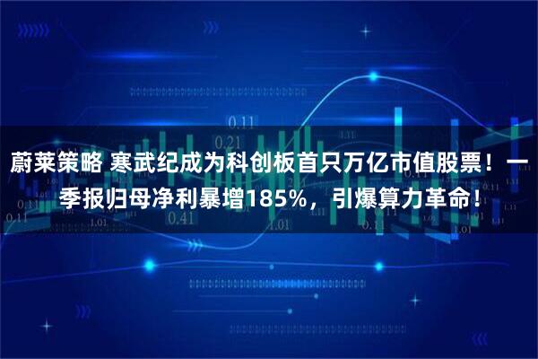蔚莱策略 寒武纪成为科创板首只万亿市值股票！一季报归母净利暴增185%，引爆算力革命！
